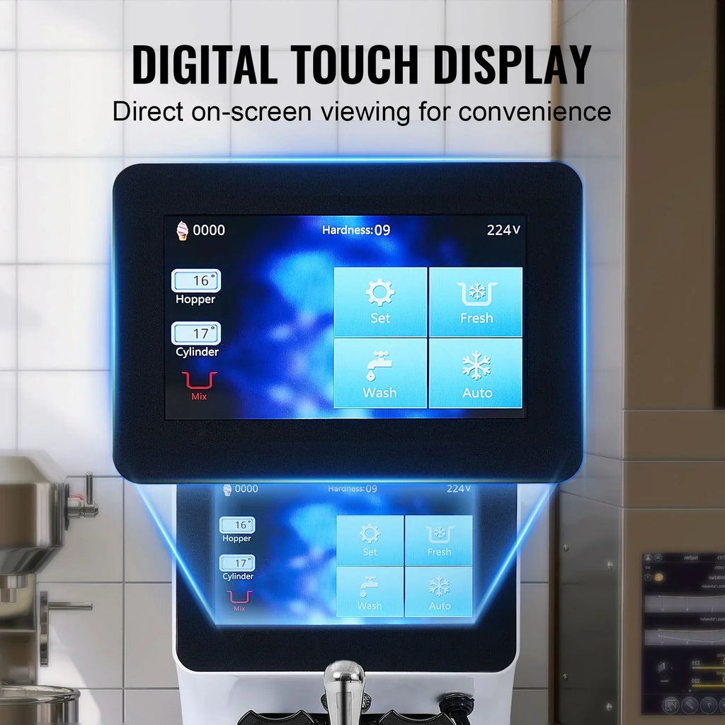 2026 NewKFFKFF Commercial Ice Cream Machine 2.7-4gal/10-15L/H 4L Hopper Single Flavor Countertop Soft Serve Ice Cream Maker Auto Clean Pre-Cooling