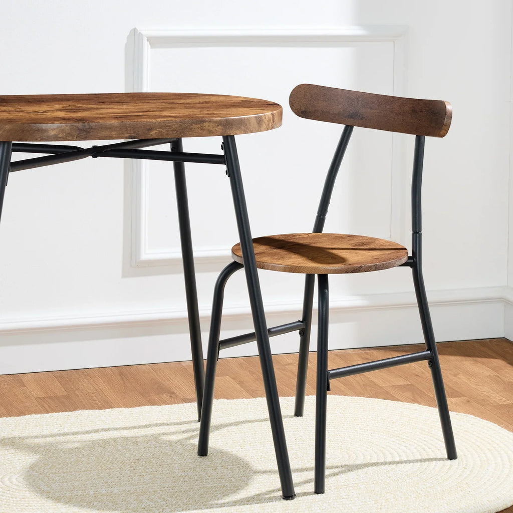 2026 NewBest Choice Products 3-Piece Modern Oval Dining Table Set, Small Kitchen Dinette w/ 2 Chairs - Black/Black
