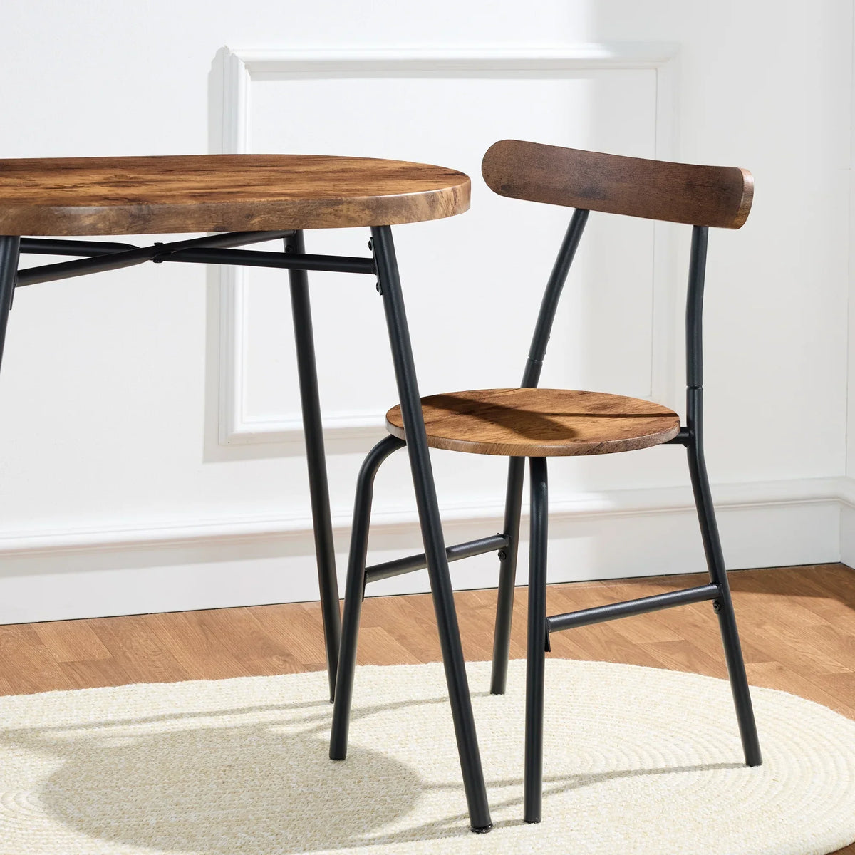 2026 NewBest Choice Products 3-Piece Modern Oval Dining Table Set, Small Kitchen Dinette w/ 2 Chairs - Black/Black
