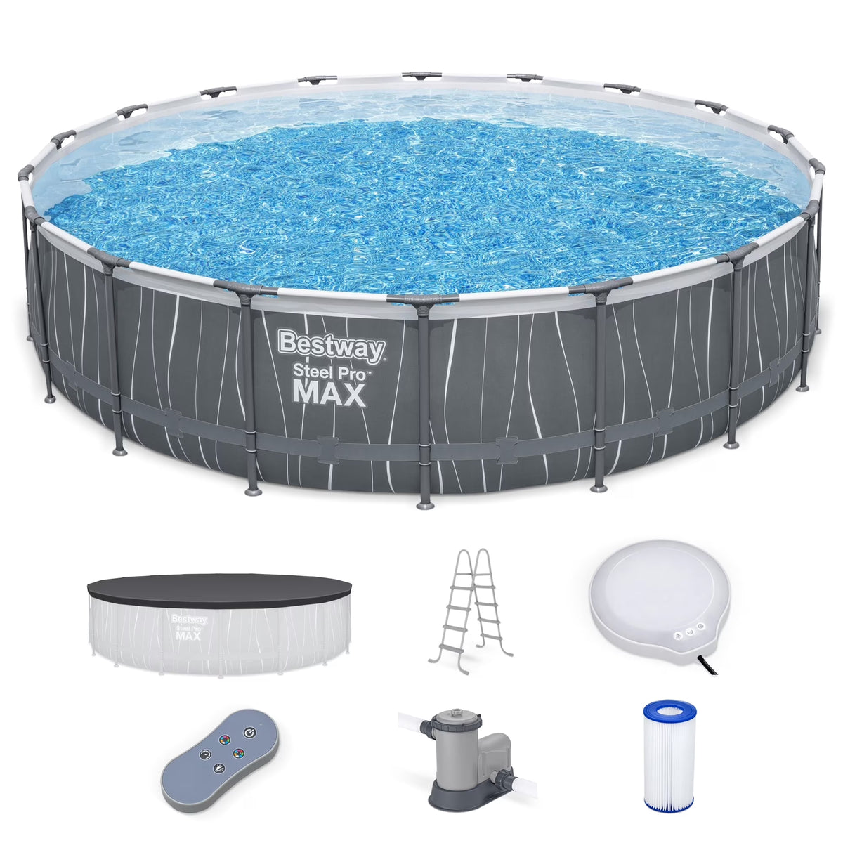 2026 NewBestway Steel Pro MAX 12' x 30" Above Ground Outdoor Swimming Pool Set