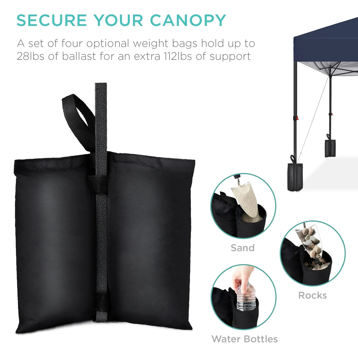2026 NewBest Choice Products 12x12ft Easy Setup Pop Up Canopy w/ 1-Button Setup, Wheeled Case, 4 Weight Bags - Navy Blue
