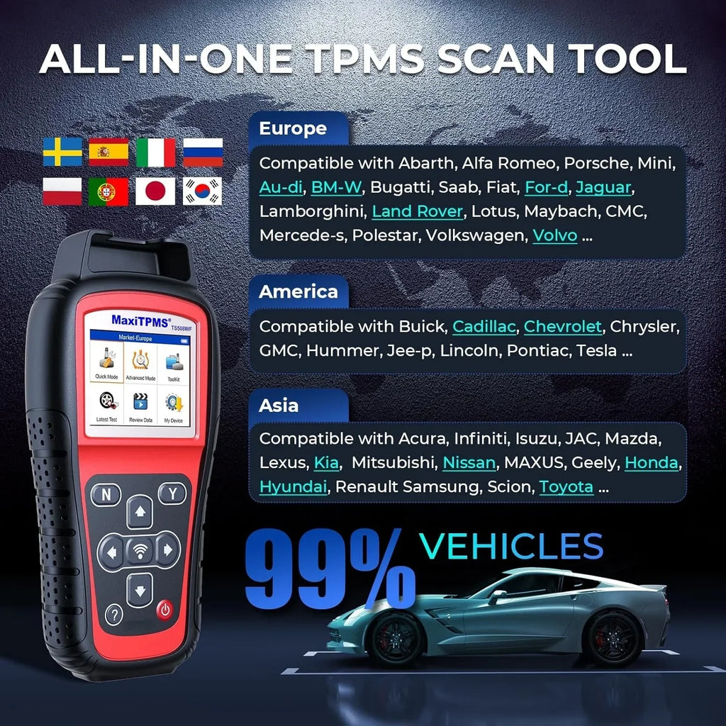 2026 NewMaxiTPMS TS508WF TPMS Tool, 2025 Enhanced Wi-Fi Ver. of TS508 TS501 PRO TS408S TS601, MX-Sensor TPMS Progamming Tool, TPMS Diagnosis/Reset TPMS Relearn Tool, Read/Clear TPMS DTCs