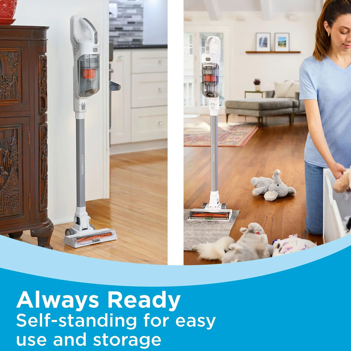 2026 NewBLACK+DECKER POWERSERIES+ 20V MAX Cordless Stick Vacuum, with Anti-Tangle Brush Bar, Convertible to Handheld, 44 Minute Run-Time, BHFEA520J