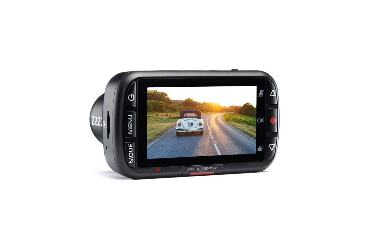 2026 NewNextbase 222X Compact Dual Dash Cam Front & Rear 2.5" HD IPS Screen, 1080p Full HD, 6 Layer Lens, Black, 0.17 lbs assembled.