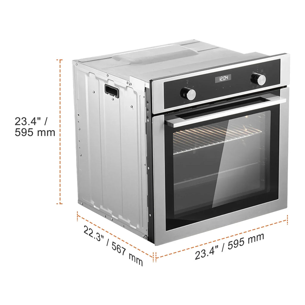 2026 NewKFFKFF Single Wall Oven, 24" Electric Oven for Built-in Installation, Offers 9 Cooking Modes, 2.68 Cu.Ft Capacity, Includes Timer, 2800W Power