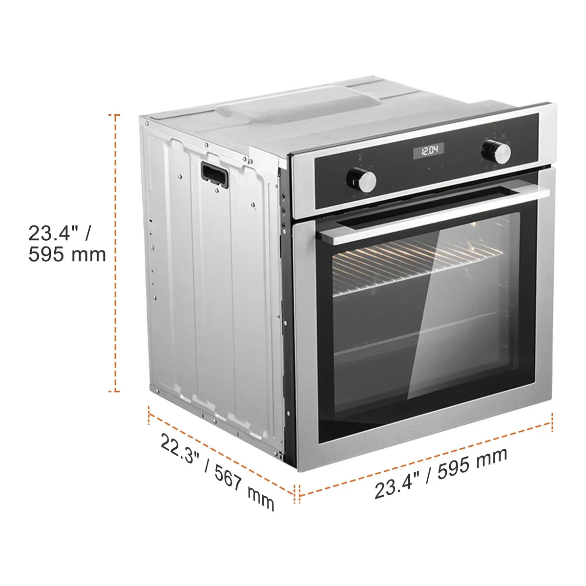 2026 NewKFFKFF Single Wall Oven, 24" Electric Oven for Built-in Installation, Offers 9 Cooking Modes, 2.68 Cu.Ft Capacity, Includes Timer, 2800W Power