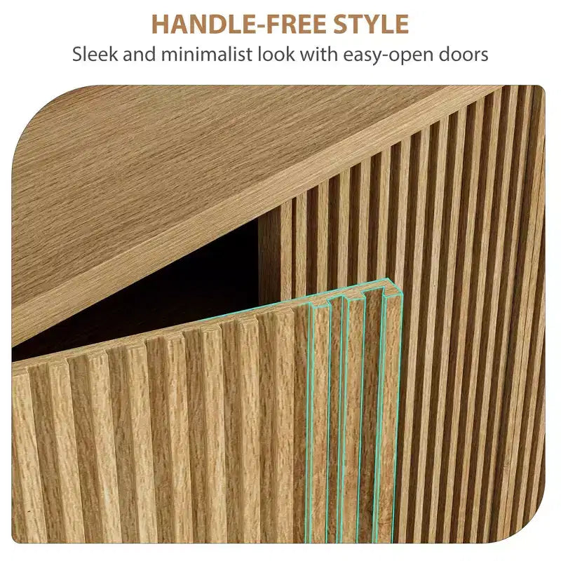 2026 Zapatero de madera de 46" con puerta acanalada, almacenamiento ajustable para 30–35 pares