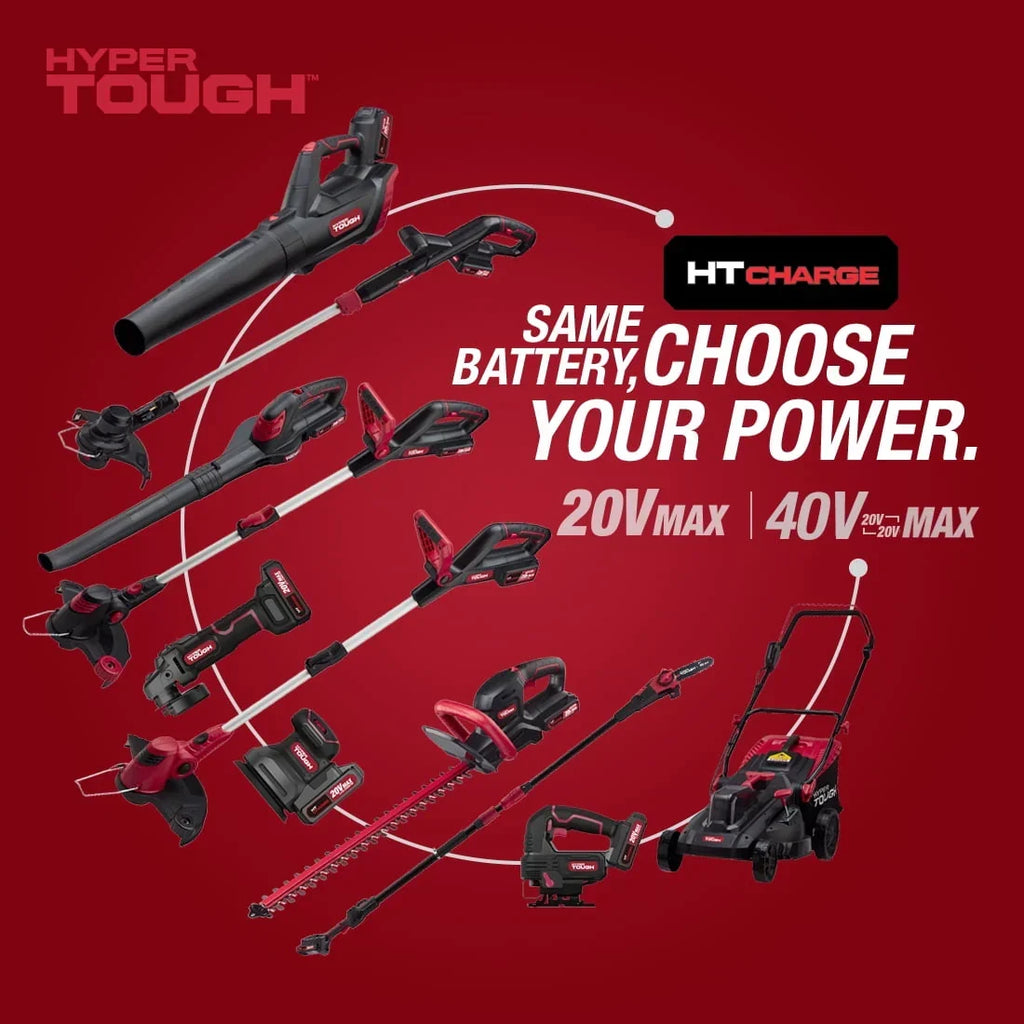 2026 NewHyper Tough 20V Max 22-inch Cordless Battery Powered Hedge Trimmer, HT21-401-003-07