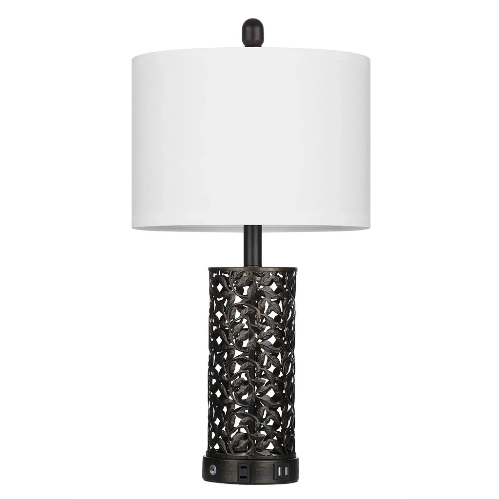 2026 NewCinkeda Table Lamp Set of 2 for Living Room Bedroom with USB Ports AC Outlet 3 Way Dimmable Touch Nightlight Farmhouse White Floral Nightstand Bedside Lamps