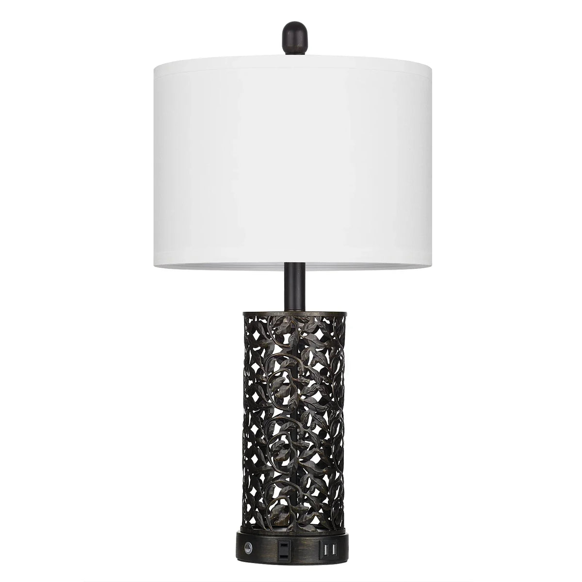 2026 NewCinkeda Table Lamp Set of 2 for Living Room Bedroom with USB Ports AC Outlet 3 Way Dimmable Touch Nightlight Farmhouse White Floral Nightstand Bedside Lamps