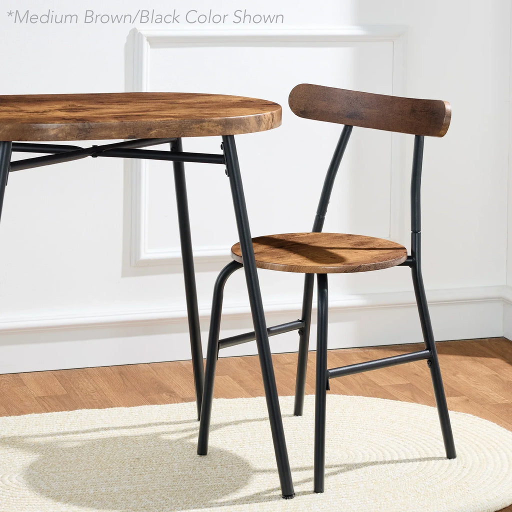 2026 NewBest Choice Products 3-Piece Modern Oval Dining Table Set, Small Kitchen Dinette w/ 2 Chairs - Black/Black