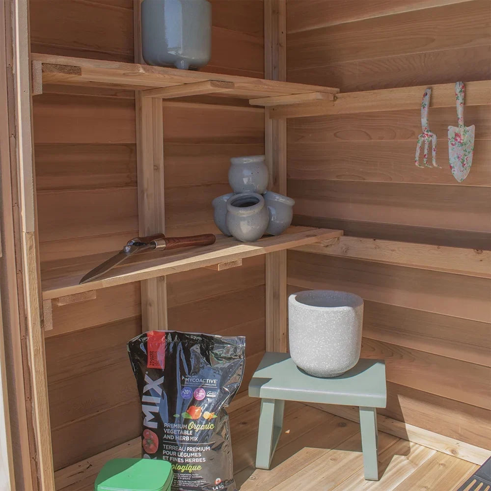 2026 NewOutdoor Living Today 6x4 Western Red Cedar Space Master Shed Double Door with Cedar Roof