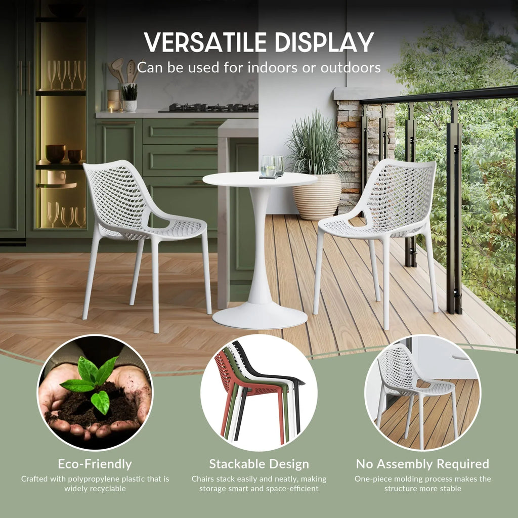 2026 NewWestinTrends Playa 3-Piece Outdoor Resin Patio Bistro Set with Stackable Patio Dining Side Chairs, Olive Green