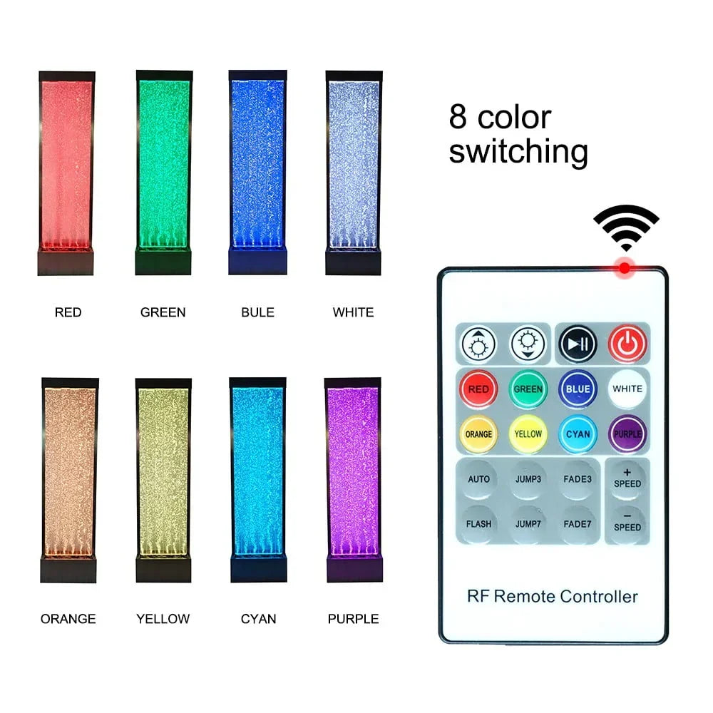 2026 New72'' Acrylic Bubble Fountain, Standing Bubble Panel, Color Lights/Remote Ctrl