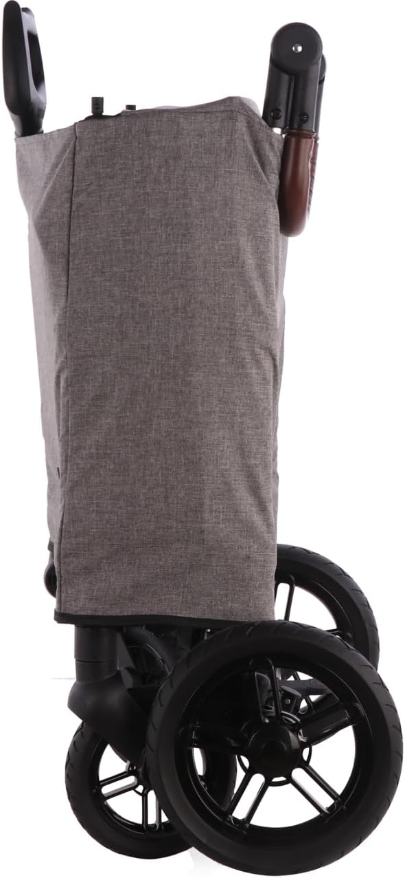 2026 Carrito plegable FUXTEC FX-CTL900 Premium gris para niños, para jardín, playa o ciudad, empujable y remolcable, carga máxima 75 kg