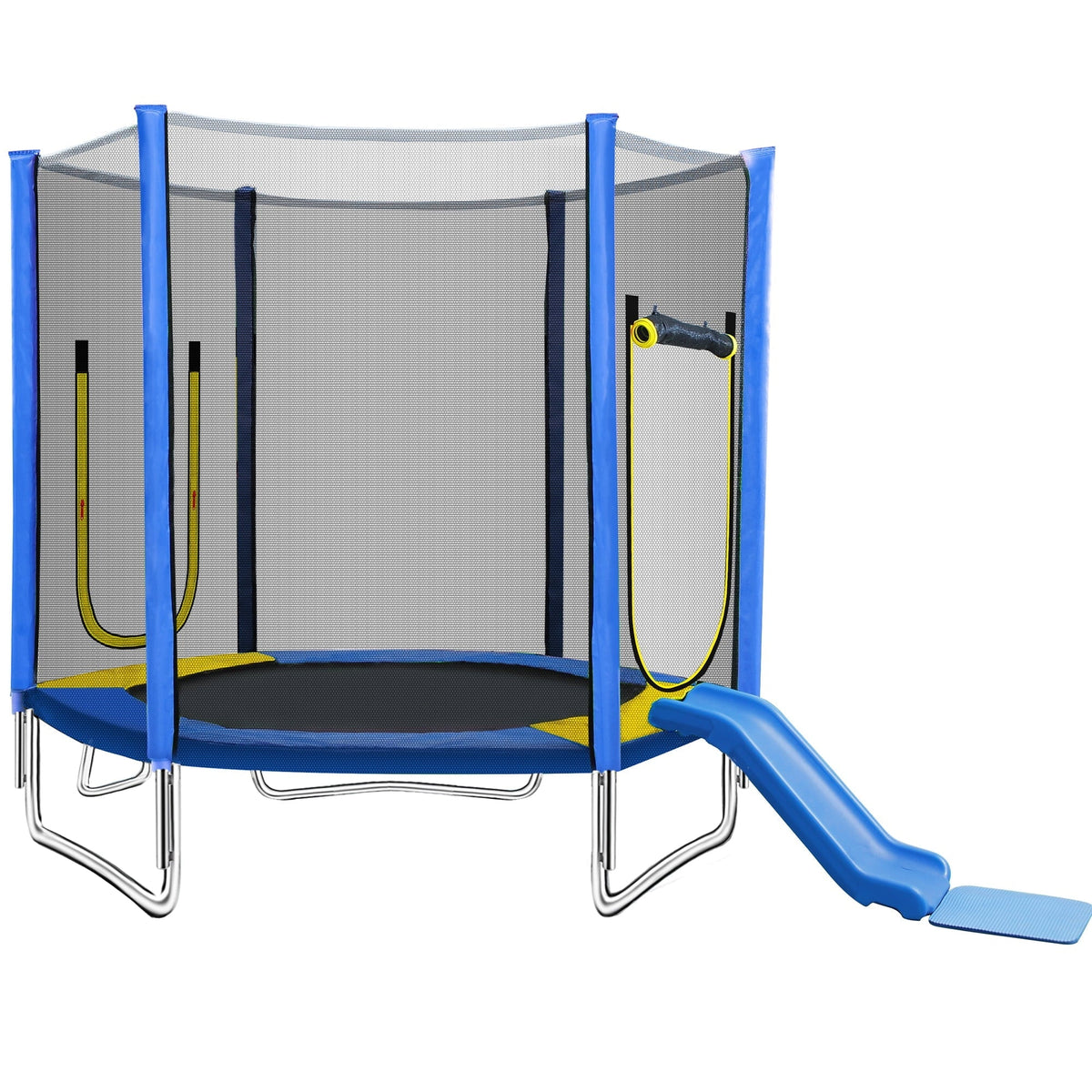 2026 New7FT Trampoline for Kids,Outdoor Recreational Trampoline with Safety Enclosure Net,Blue