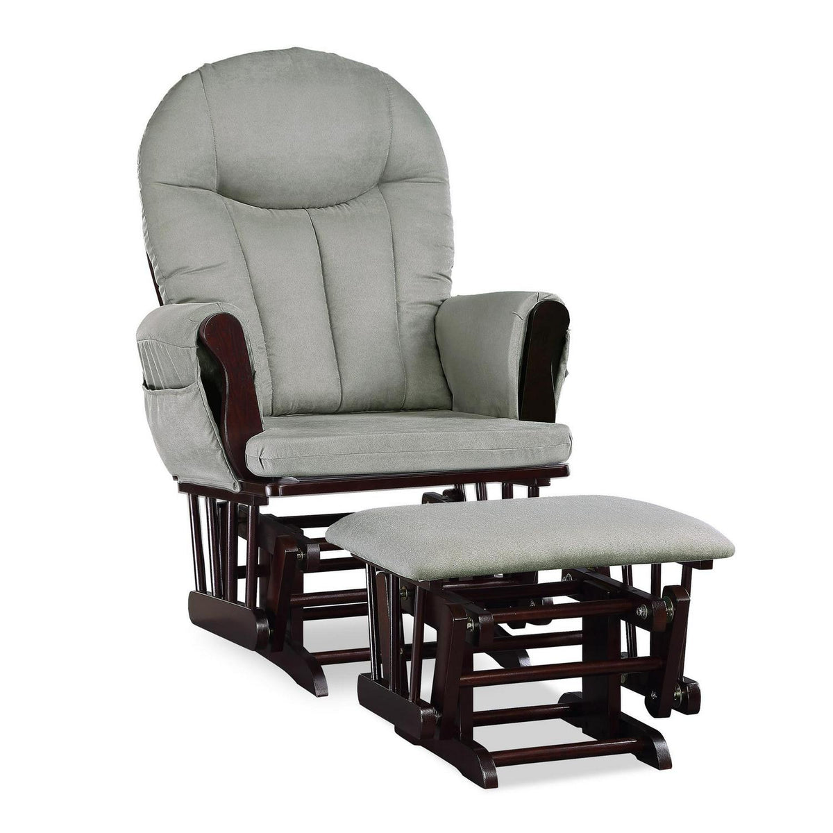 2026 NewBaby Relax Huntington Glider Rocker. Gray and Espresso