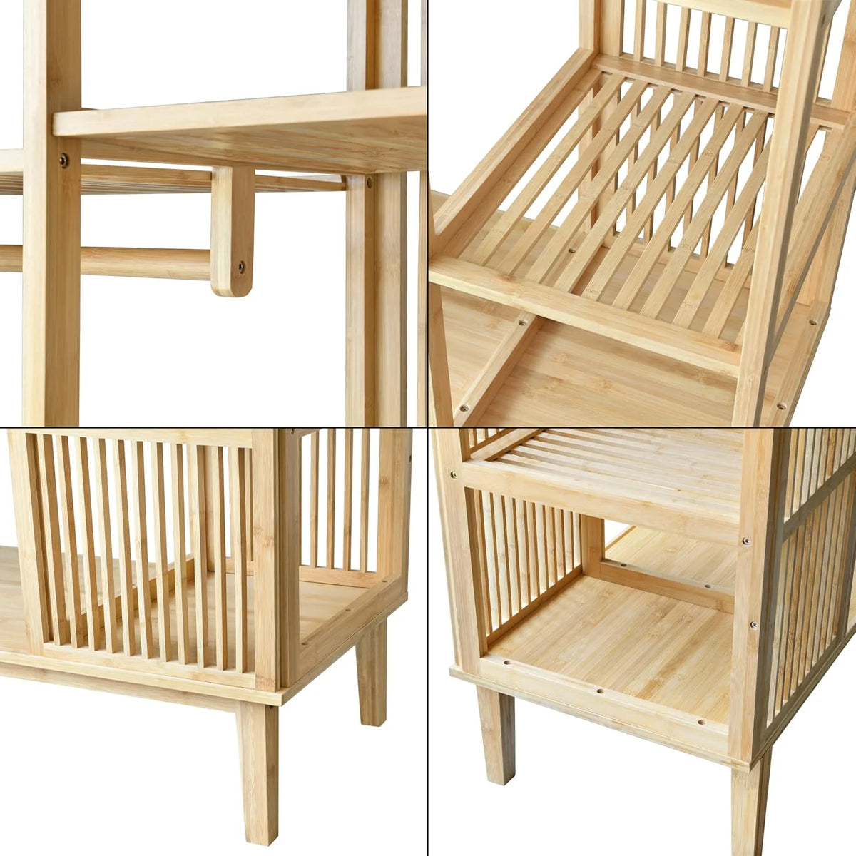 2026 [en.casa] Armario para Ropa con 2 Puertas Deslizantes Clóset con 12 Estantes y 1 Barra de Colgar Perchero de Bambú 185 x 140 x 45 cm Natural