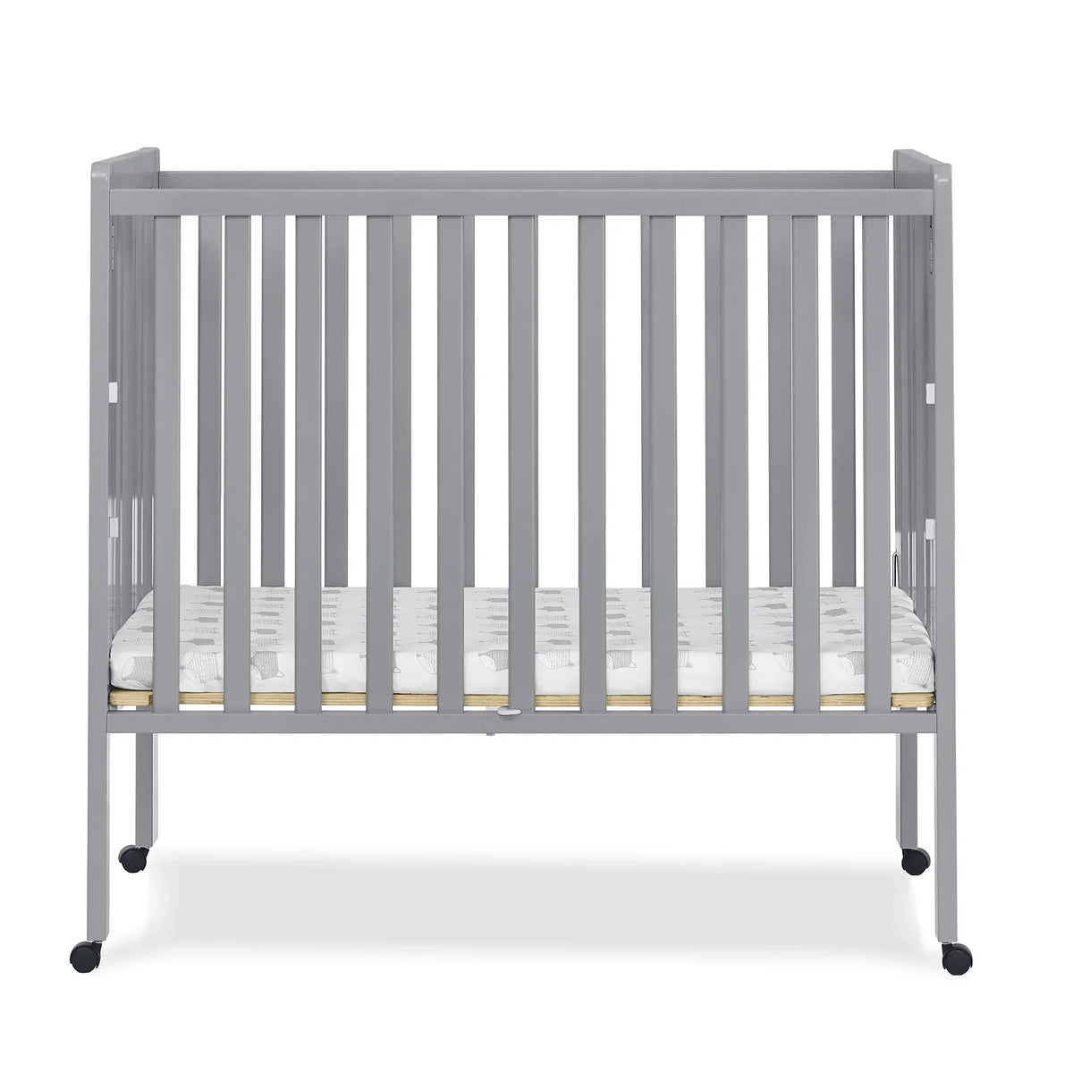 2026 NewDelta Children Lee Portable Folding Mini Crib with 1.5-Inch Mattress - Greenguard Gold Certified, Bianca White