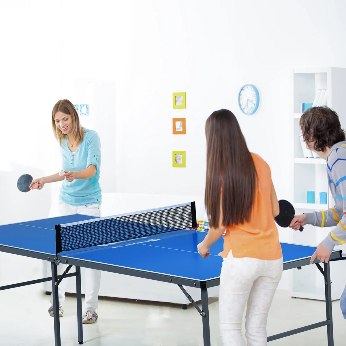 2026 NewGoplus 6" x3" Portable Tennis Ping Pong Folding Table w/Accessories Indoor Outdoor Game