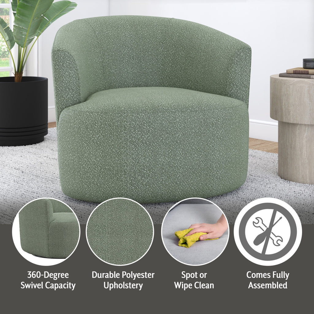 2026 NewMainstays Boucle Swivel Accent Chair, Taupe