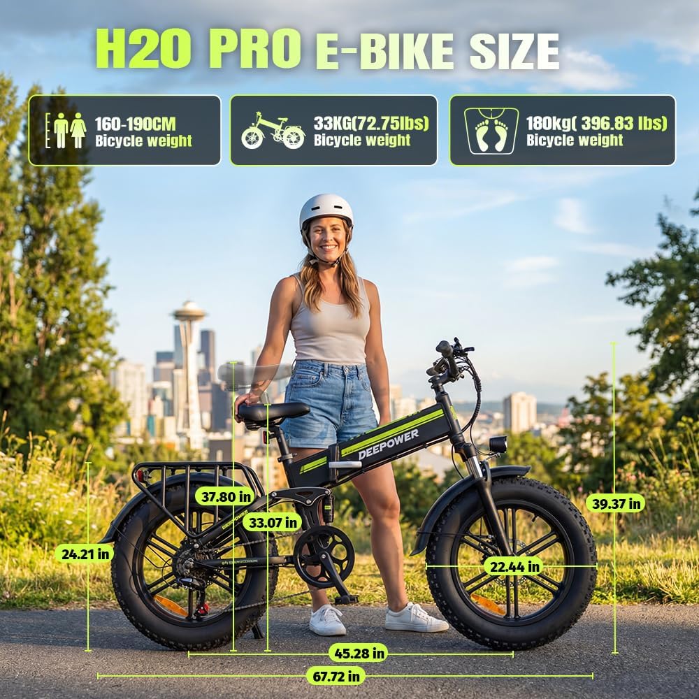 2026 Bicicleta eléctrica plegable, batería extraíble 48 V 25 Ah, autonomía 110 KM, bicicleta eléctrica con neumáticos grasos 20" x 4, suspensión completa, freno hidráulico, 7 velocidades, bicicleta