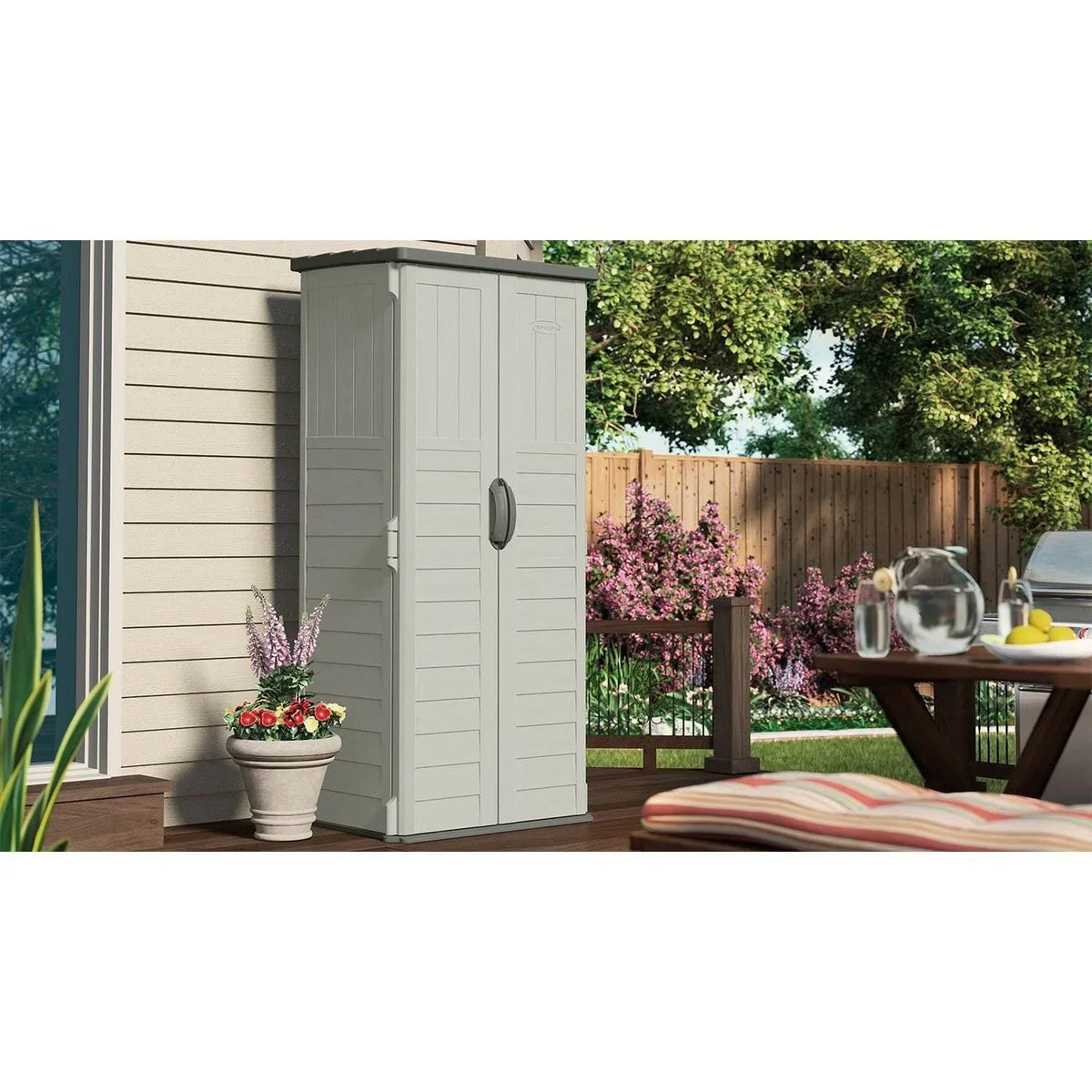 2026 NewSuncast BMS1250 Resin Vertical Storage Shed Building, 22 cubic feet