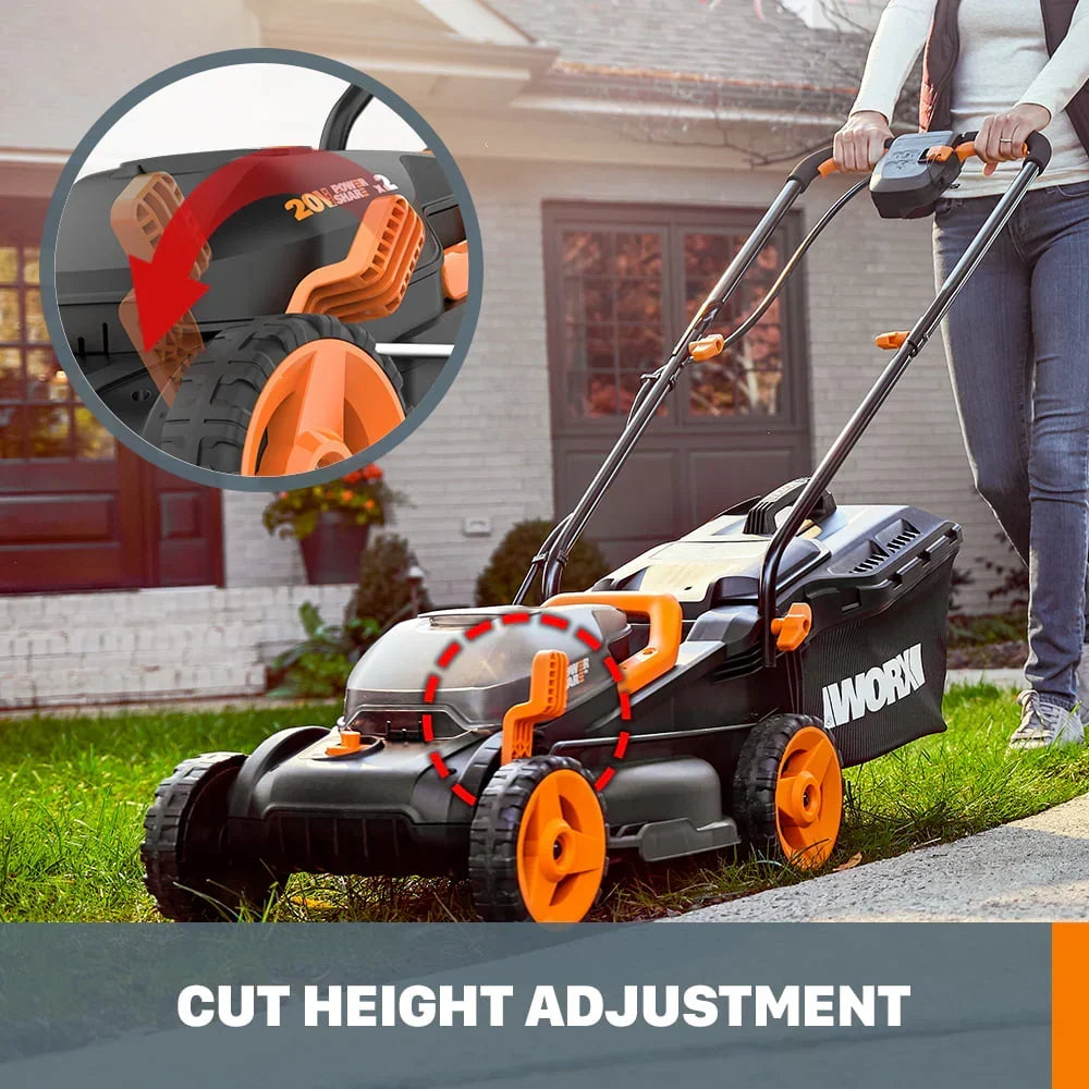 2026 NewWorx WG779 40V Power Share 4.0Ah 14" Cordless Lawn Mower (Battery and Charger Included)