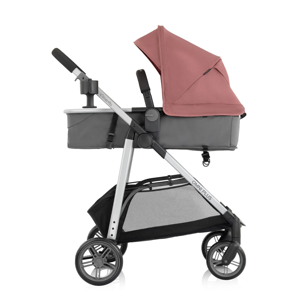 2026 NewEvenflo Omni Plus Modular Travel System with LiteMax Sport Infant Car Seat, Mylar Gray, Unisex