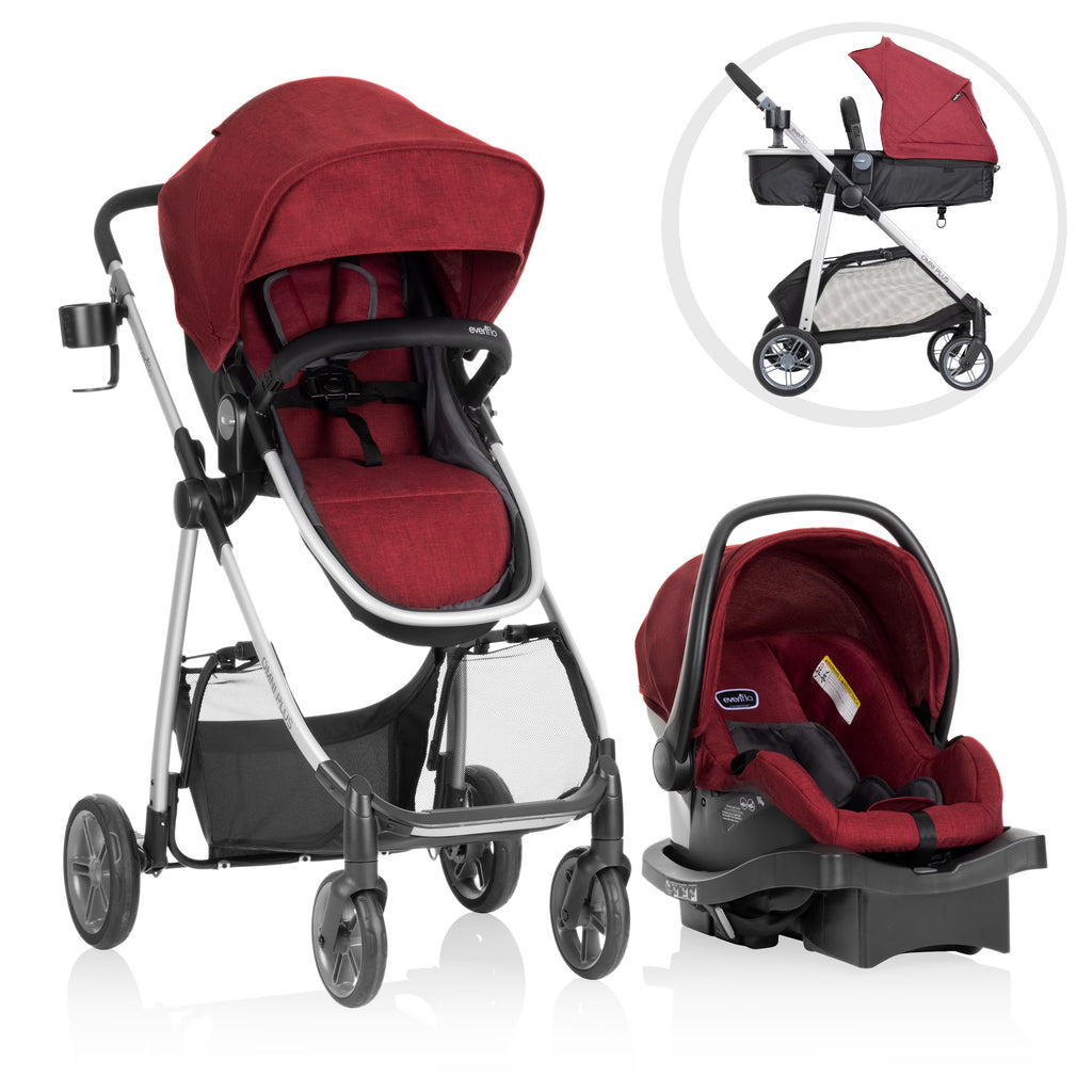 2026 NewEvenflo Omni Plus Modular Travel System with LiteMax Sport Infant Car Seat, Mylar Gray, Unisex