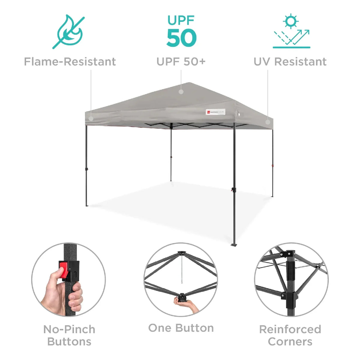 2026 NewBest Choice Products 12x12ft Easy Setup Pop Up Canopy w/ 1-Button Setup, Wheeled Case, 4 Weight Bags - Navy Blue