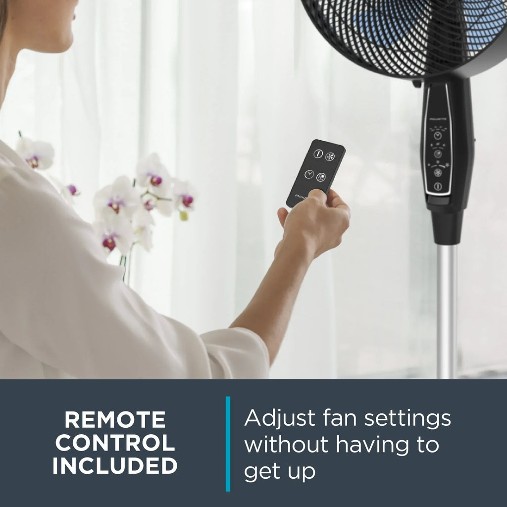 2026 NewRowenta Turbo Silence Standing Floor Fan with Remote, 53 Inch, Portable, 5 Speeds, VU5670