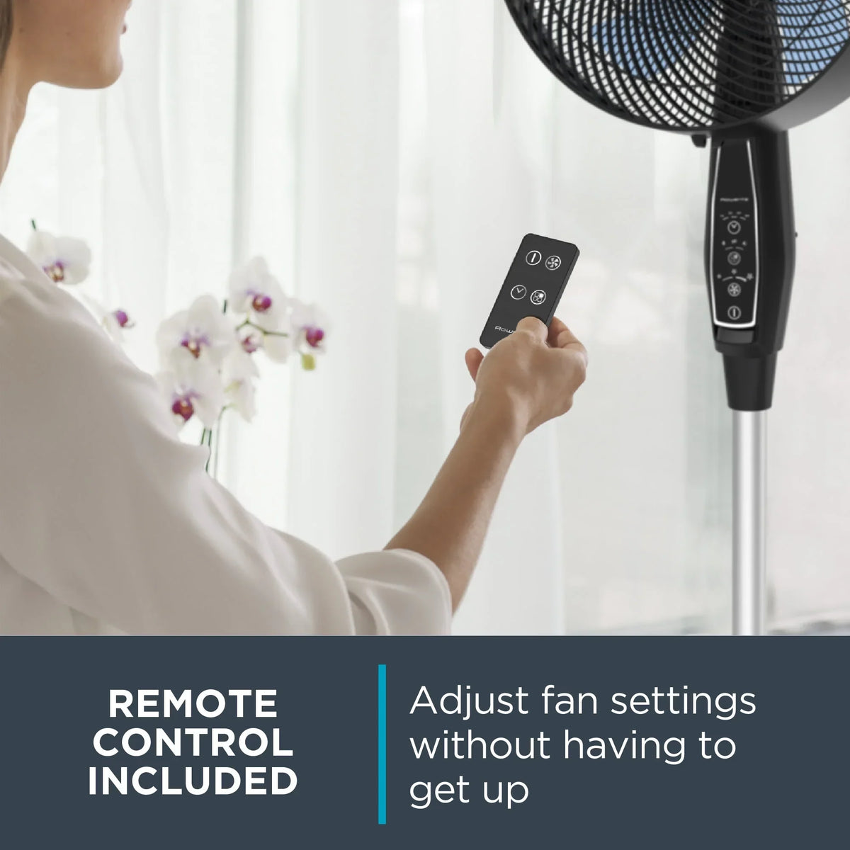 2026 NewRowenta Turbo Silence Standing Floor Fan with Remote, 53 Inch, Portable, 5 Speeds, VU5670