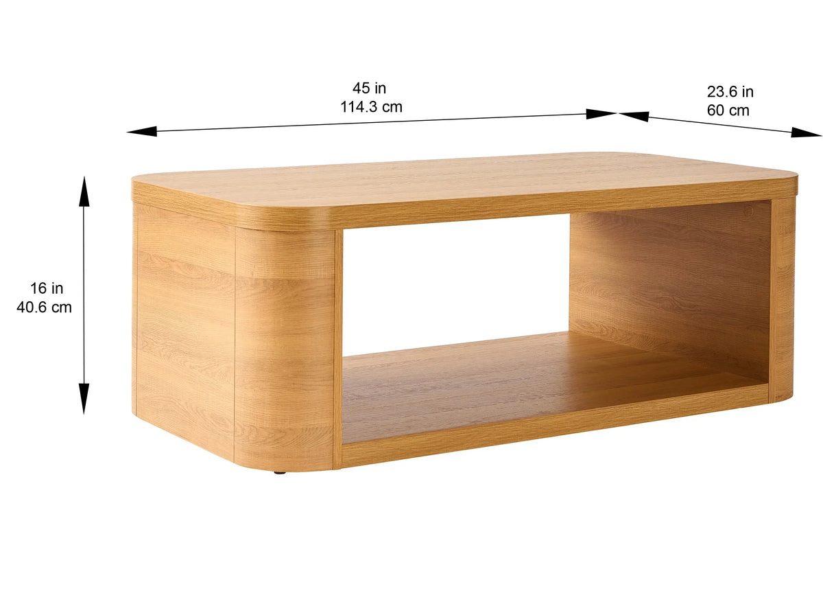 2026 NewBetter Homes & Gardens Juliet Coffee Table, Light Honey Finish
