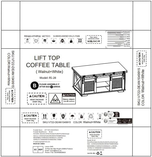 2026 VOWNER Mesa de Centro Elevable, Mesa Extensible, Multifuncional 3 en 1 con Almacenamiento Oculto - Comedor, Convertible, Estilo Granja, Nogal