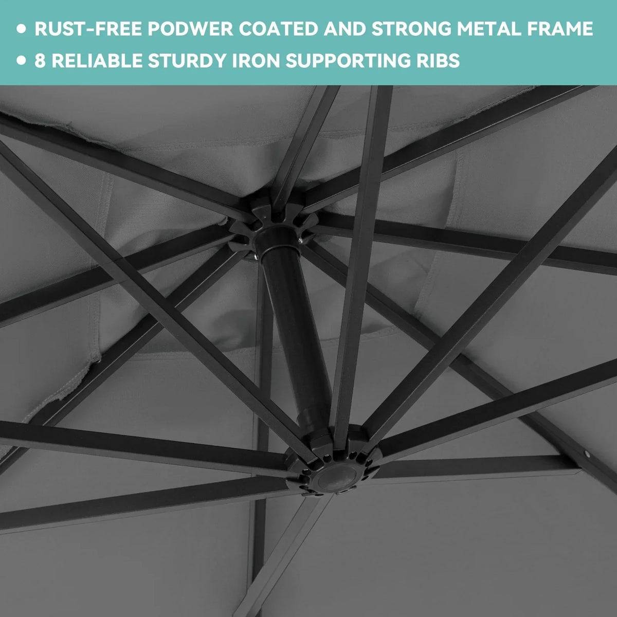 2026 NewJUSTLET 10ft Heavy Duty Patio Hanging Offset Cantilever Patio Umbrella W/ 4-Piece Base Included Included, Beige