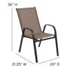 2026 NewBizChair 5 Pack Black Outdoor Stack Chair with Flex Comfort Material and Metal Frame