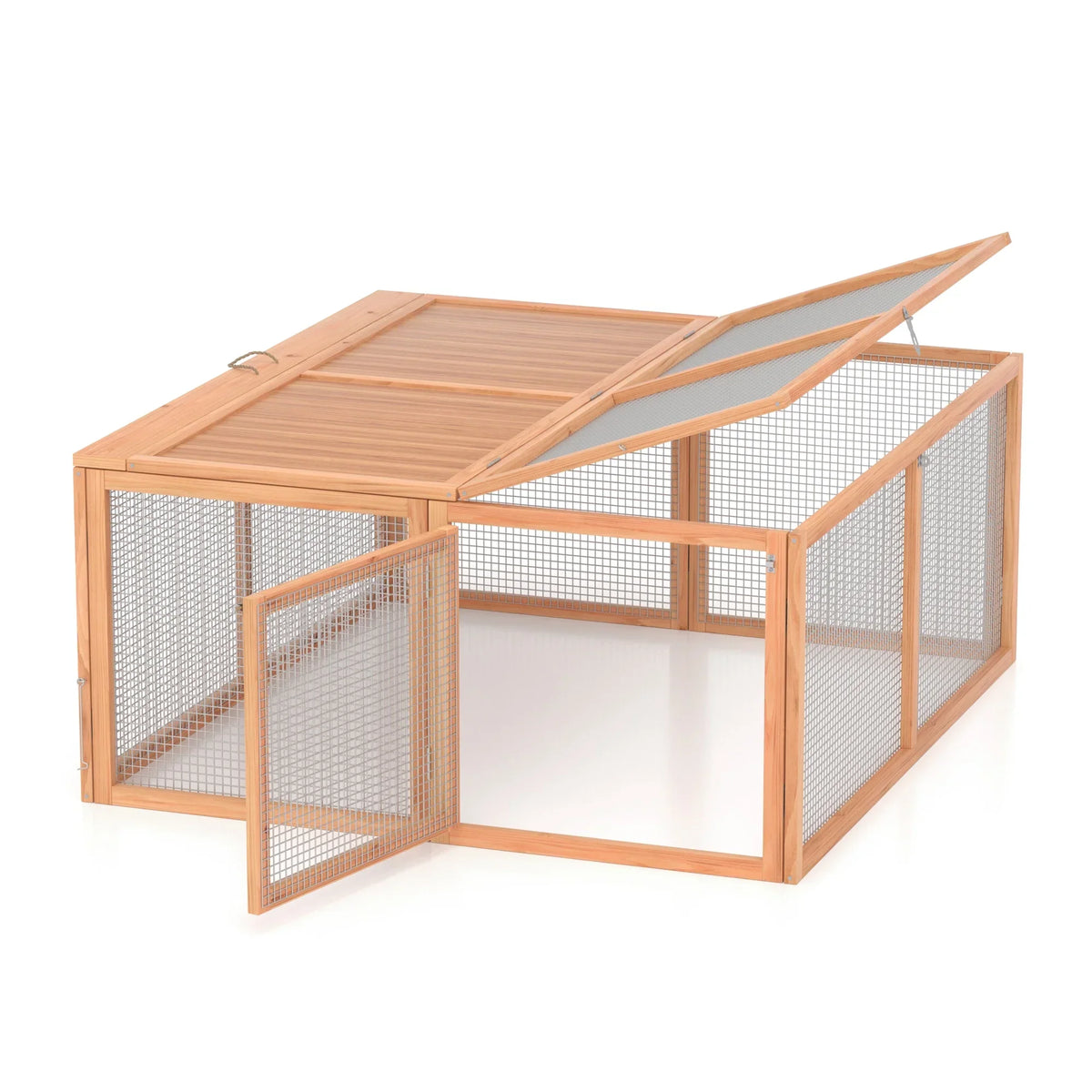 2026 NewPortable Chicken Coop Run Rabbit Hutch Outdoor Small Animal Cage House Wooden Poultry Enclosure for Bunny, Duck, Chick, Quail, No Assembly Required