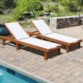 2026 NewGymax 2PCS Patio Wooden Chaise Lounge Chair Recliner w/ Adjustable Backrest