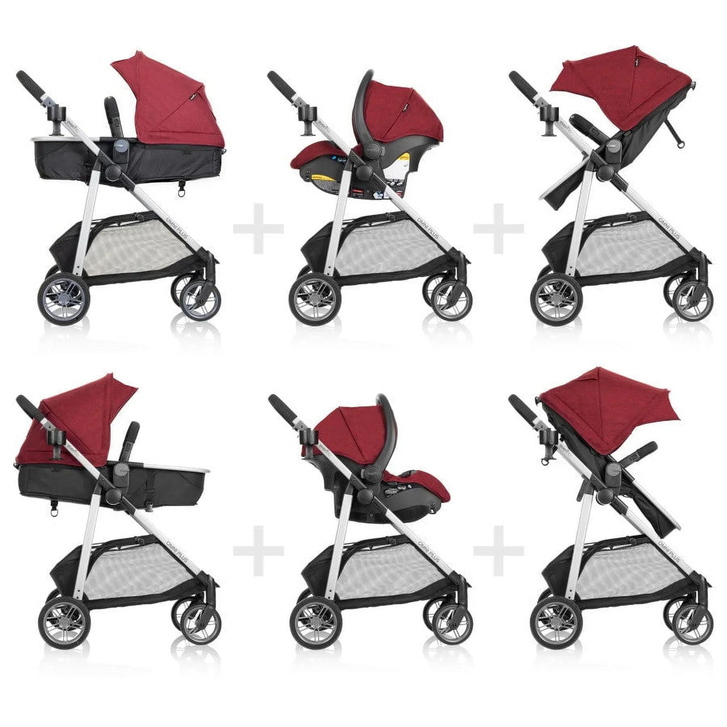 2026 NewEvenflo Omni Plus Modular Travel System with LiteMax Sport Infant Car Seat, Mylar Gray, Unisex