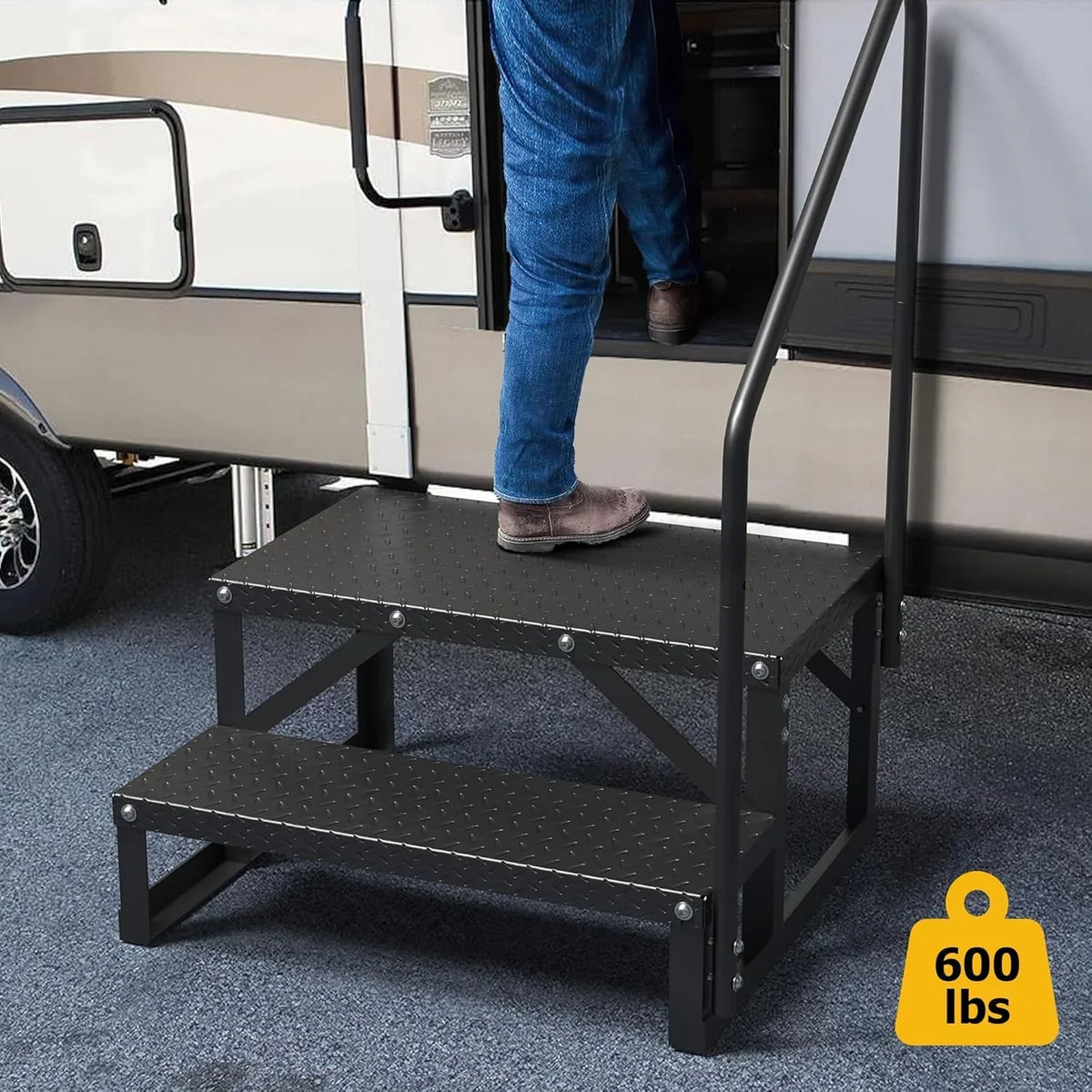 2026 NewGarvee 3 Steps Anti-Slip RV Steps, 26.7 in x 47.9 in, Alloy Steel