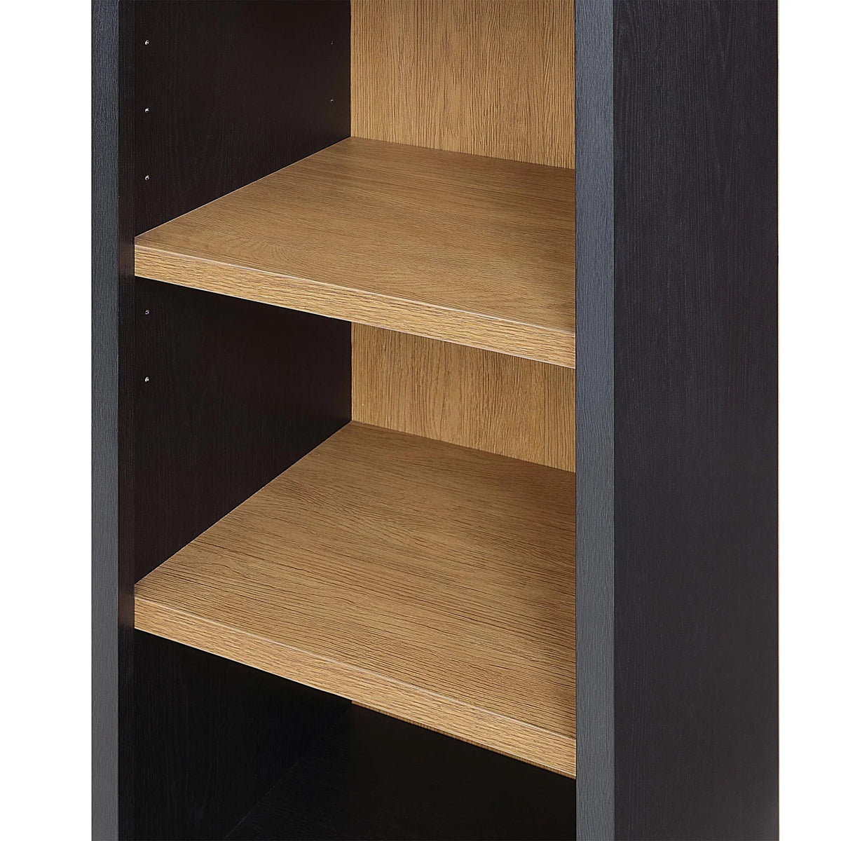 2026 NewBetter Homes & Gardens Juliet Narrow Arch Bookcase, Rich Black and Light Honey