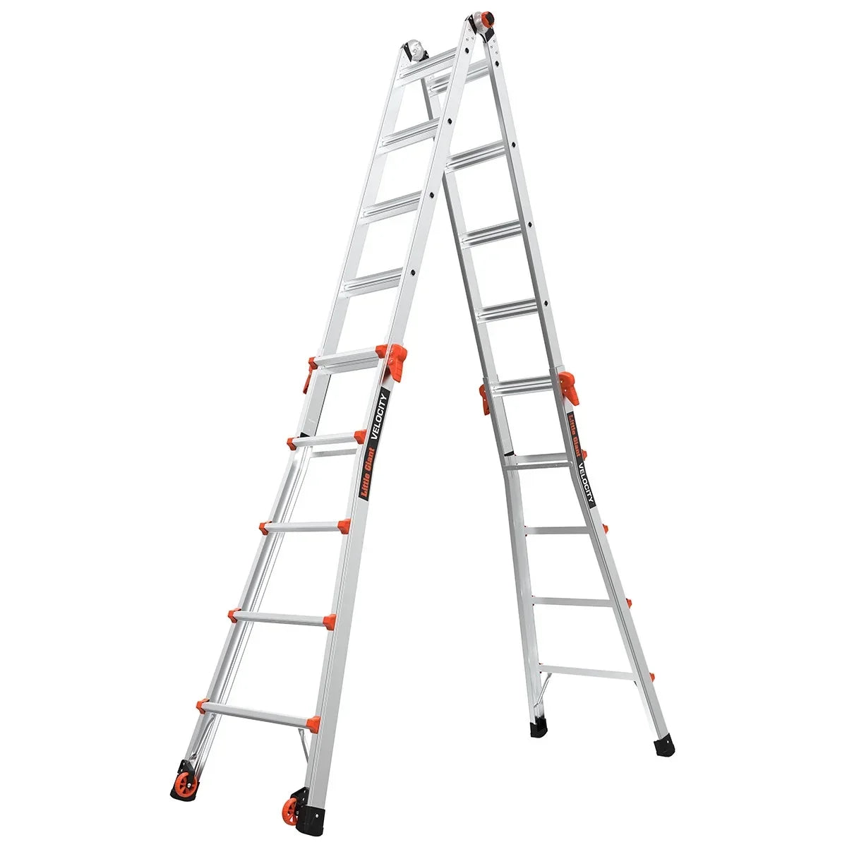 2026 NewLittle Giant Ladders Velocity 22-ft Multi-Position Ladder, Aluminum, 300 lb Capacity, Telescoping, A-Frame, Extension, with Wheels and Slip-Resistant Feet