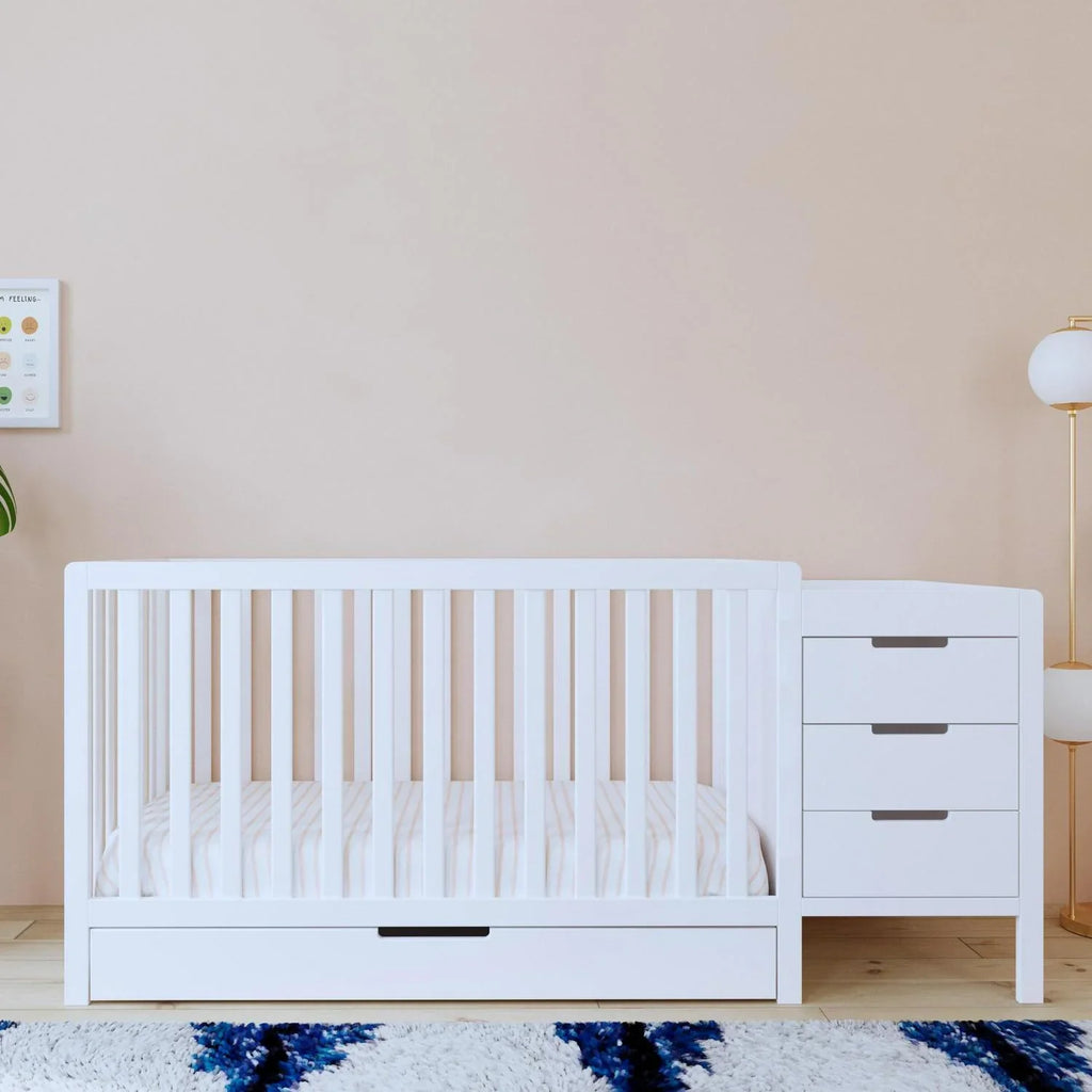 2026 NewCarter-s by DaVinci Colby 4-in-1 Convertible Crib & Changer Combo in White