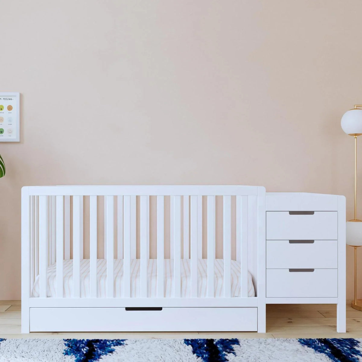 2026 NewCarter-s by DaVinci Colby 4-in-1 Convertible Crib & Changer Combo in White