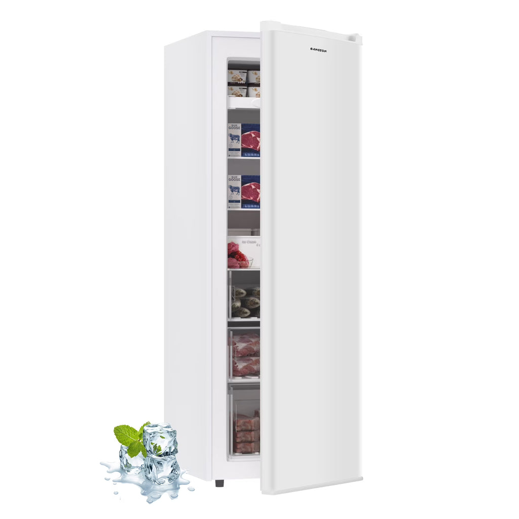 2026 NewBANGSON Upright Freezer, 7.0 Cu.ft Freestanding Freezer, Convertible Upright Freezer/Refrigerator, Single Door for Kitchen, Office, Apartment, Silver