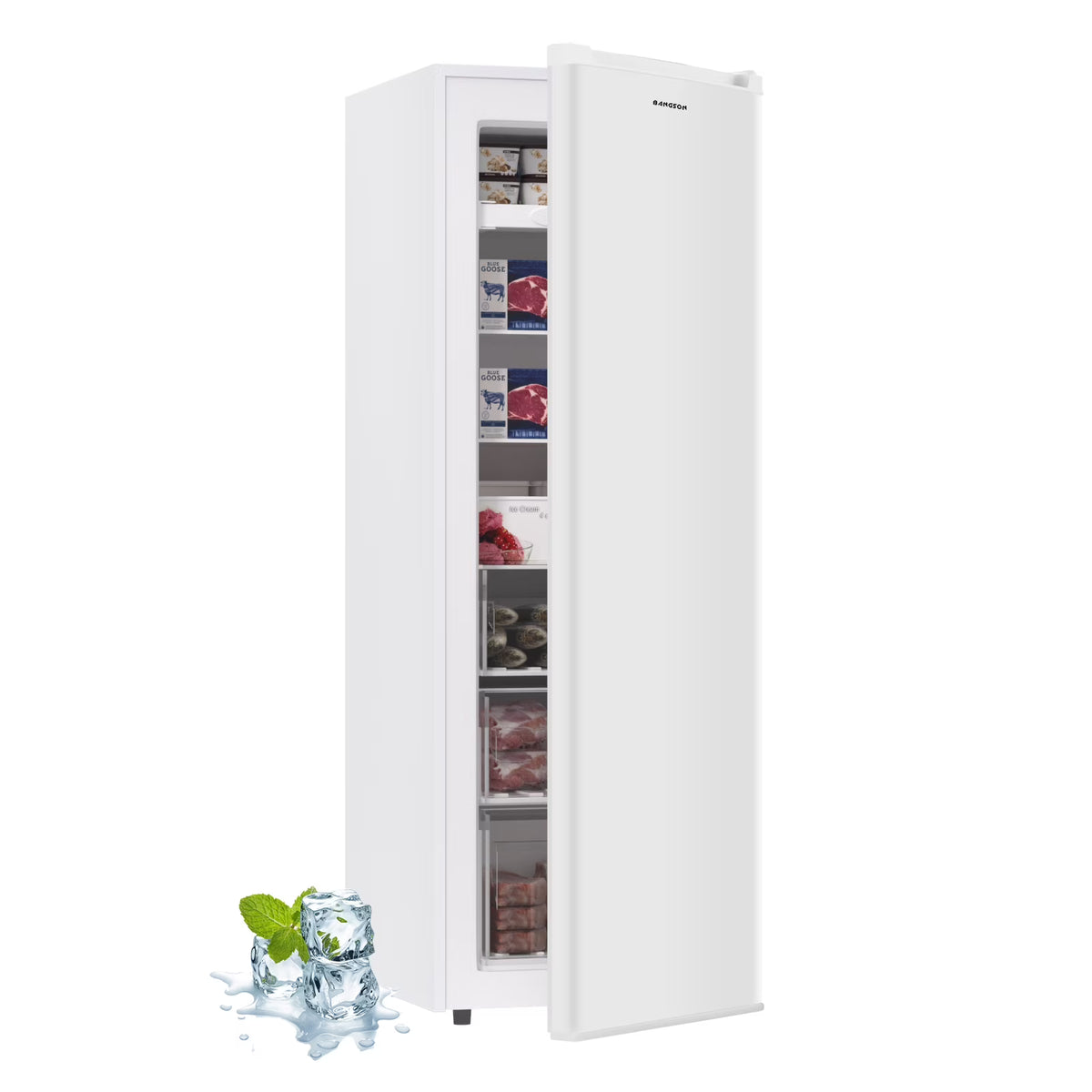 2026 NewBANGSON Upright Freezer, 7.0 Cu.ft Freestanding Freezer, Convertible Upright Freezer/Refrigerator, Single Door for Kitchen, Office, Apartment, Silver