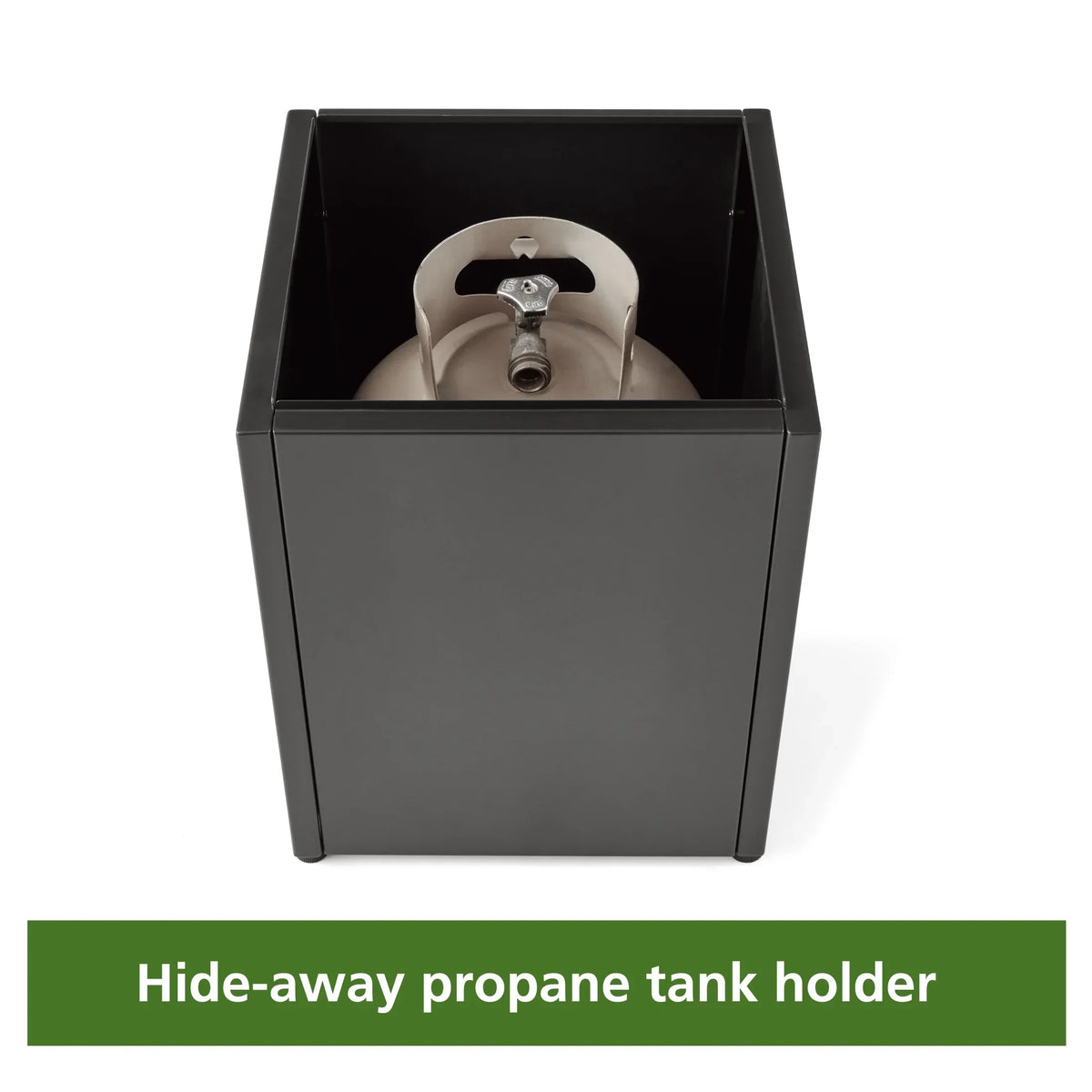 2026 NewMainstays 42" Rectangle Black Finish Modern Steel Fire Pit: 42" x 20" 50000 BTU Propane Fire Pit Table with Lid, Tank Hideaway and Cover