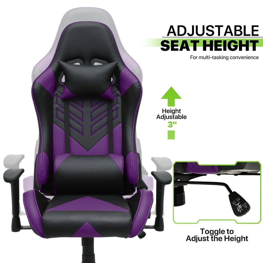 2026 NewMagshion Ergonomic Gaming Chair, Comfortable Gaming Chair, Computer Chair Leather Desk Chair Adjustable Swivel Gaming Office Chair, Blue