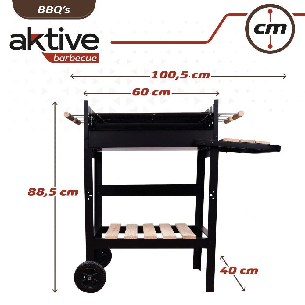 2026 Barbacoa Carbón Madera Doble Parrilla Aktive